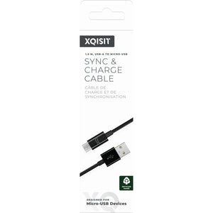 XQISIT Charge & Sync mUSB to USB A 150cm black