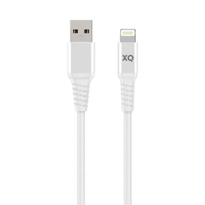 XQISIT Cotton braided Lightning to USB-A 2.0 200cm - White